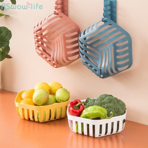 Creative Home Hexagonal Hollow Drain Basket Washed Fruit PP Plastic Basket Storage Box Household Storage Products