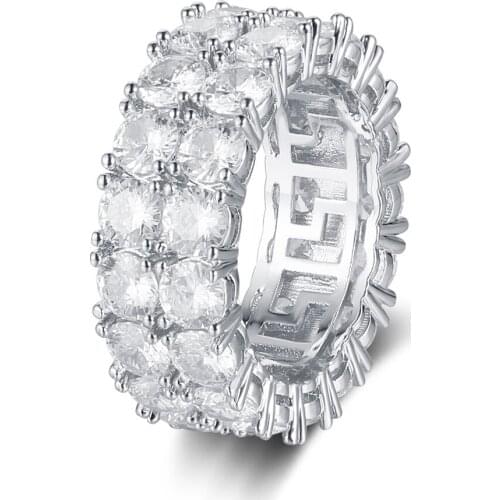 Iced Out Hip Hop Jewelry Rings Dropshipping Men Women 100% Micro Pave Zircon Ring Wholesale Rapper Jewellery