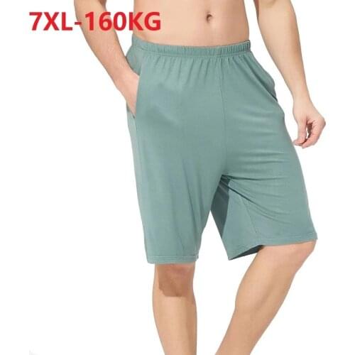 Summer men home sleep shorts sleep bottoms plus size 7XL 6XL soft Comfortable cotton sleepwear elasticity loose bottoms homewear