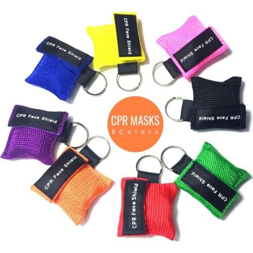 1PCS New Resuscitator Mask Keychain Emergency Face Shield First Aid CPR Mask For Health Care Tools Face Shield 8 Colors