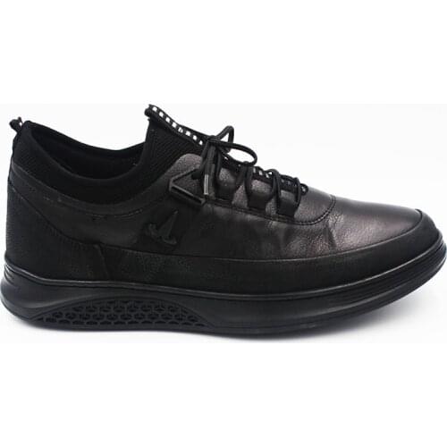 Mens Black Genuine Leather Casual Shoes MRC12580