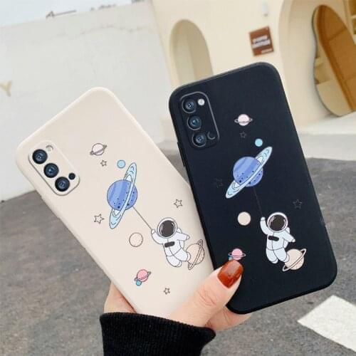 Planet Astronauts Soft silicon Case for OPPO Reno 5 4 Pro 4 4se Realme V5 A11X A9 2020 A32 A53 Color border Cover Phone Case