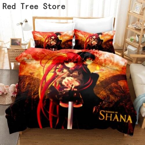 Shakugan No Shana Cartoon Bedding Set Anime Bed Linen Quilt Duvet Cover Sets Home Decor Kawaii Girl Gift Single Queen King Size