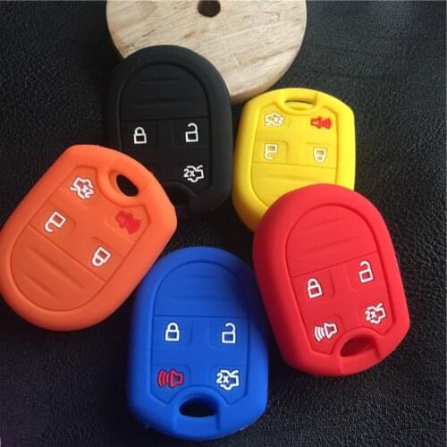 Silicone car key cover case set protection bag for ford Mustang Expedition Edge Explorer Focus Taurus X Escape
