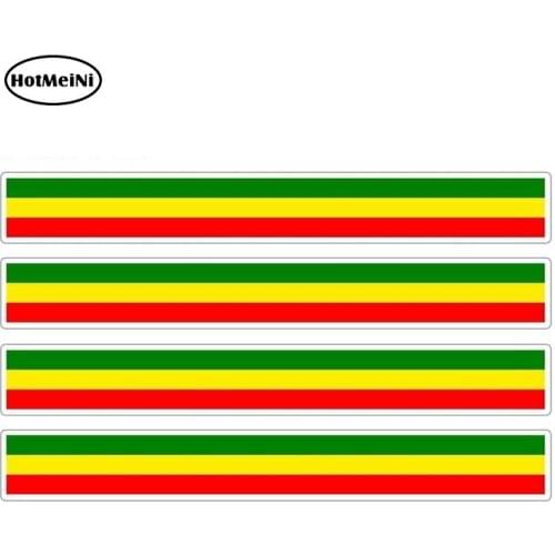 HotMeiNi 13cm x 1.7cm 4pcs Car Stripe Motorcycle Racing Flag Sticker Car Window Decal Bike Moto Rasta One Love Car Stickers