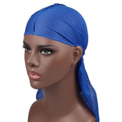 2021 New Velvet Turban Hat For Men Long Hat Luxury Mens Elastic Doo Rag Head Wrap Bandana Chemo Cap Hair Accessories