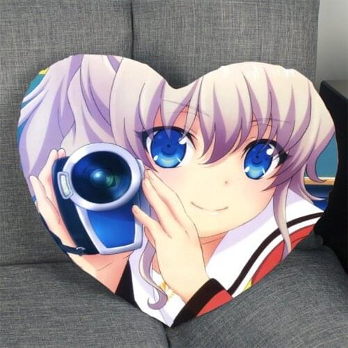 New Arrival Charlotte Cartoon Pillowcase Heart Shape Satin Fabric Pillow Cover For Home Bedroom Wedding Decorate Pillow Cases