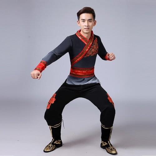 New Design Male Yangko Costume Suit Chinese Folk Dance 3 Color Modern Dance Stage Performance Costumes