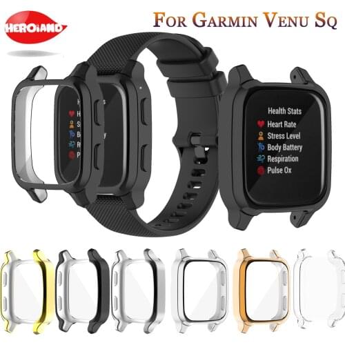 New Protection Case For Garmin Venu SQ Smart Watch Plating TPU Soft Cover Full Screen Protector Shell For Garmin Venu Sq Case