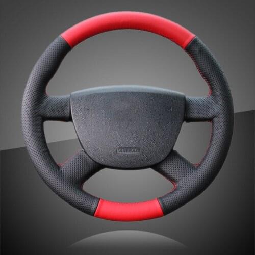 Braid On The Steering Wheel Cover for Ford Focus 2 2005-2011 for Ford Kuga 2008-2011 C-MAX 2007-2010 Car Leather Steering Covers