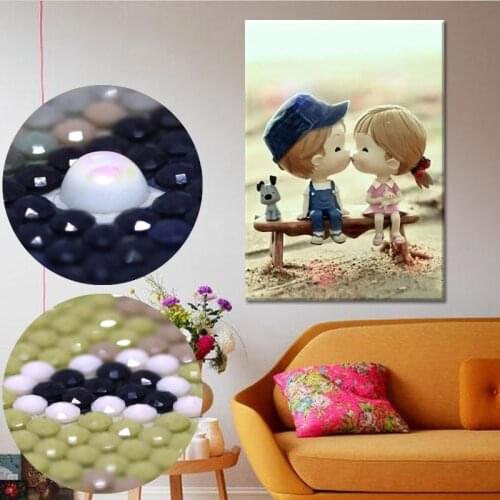 Complete diamond embroidery full diamond painting cross stitch DIY special diamant painting kits mosaic pattern children kiss 5d