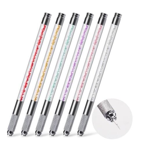 Manual Eyebrow Tattoo Pen Crystal White Permanent Makeup Microblading Pen For 3D Eyebrow Tattoo Embroidery