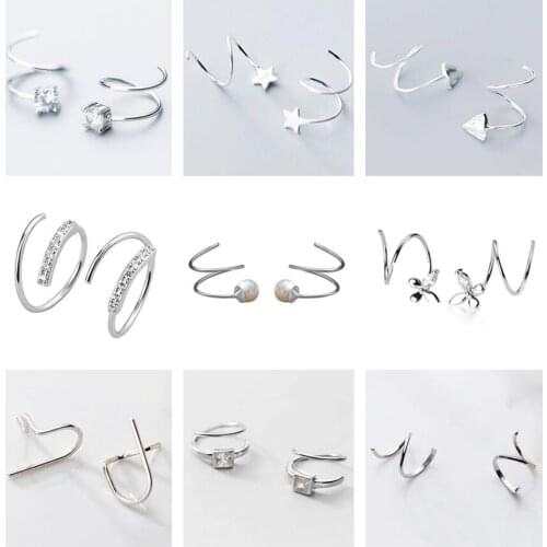 PONYKISS Trendy 925 Sterling Silver Zircon Pearl Clip Earrings for Women Anniversary Fine Jewelry wholesale Delicate Accessory