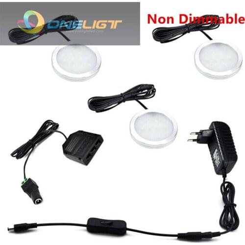 LED Undercabinet Lamps 2.5W DC12V Warm Cool White Surface Mounted Ceiling Lamps Downlights for Showcase Shelf Wardrobe Kitchen