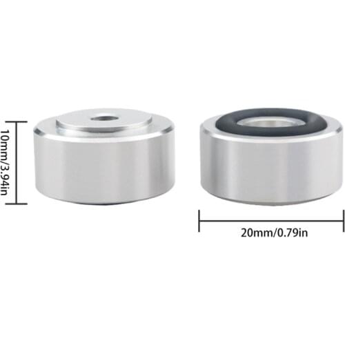 T3EE 4 Pcs Speaker Anti-Slip Fixing Feet Pad Isolation Absorb Shock Amplifier Base Feet Aluminum Alloy Stand Cover Foot Nail