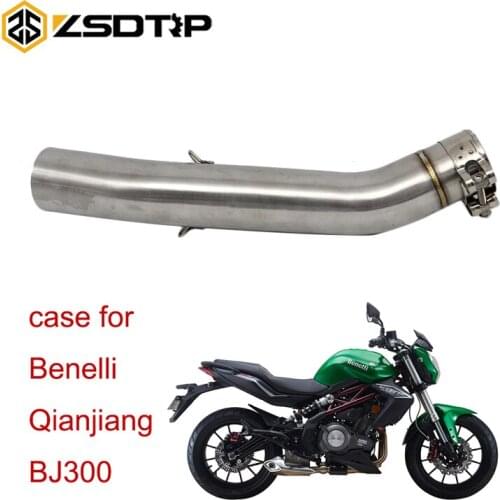 ZSDTRP 50.8mm Motorcycle Exhaust Muffler Middle Pipe For Benelli Qianjiang BJ300
