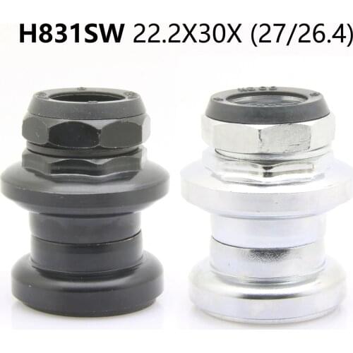 Neco 1 Inch Cycling Bicycle Bike Threaded Headset 22.2 Steam 25.4 fork 30 headtrub 27 Bicycle Parts Black Silver H831SW