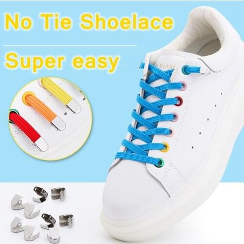 1 Pair Elastic Shoelaces No Tie Shoe laces Outdoor Leisure Sneakers Quick Safety Flat Shoelace Kids And Adult Unisex Lazy laces