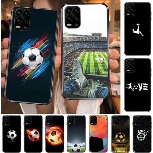 2021 football soccer black Silicone cartoon Phone Case For XiaoMi Redmi Note 11 10 9S 8 7 6 5 A Pro T Y1 Anime Black Cover Silic