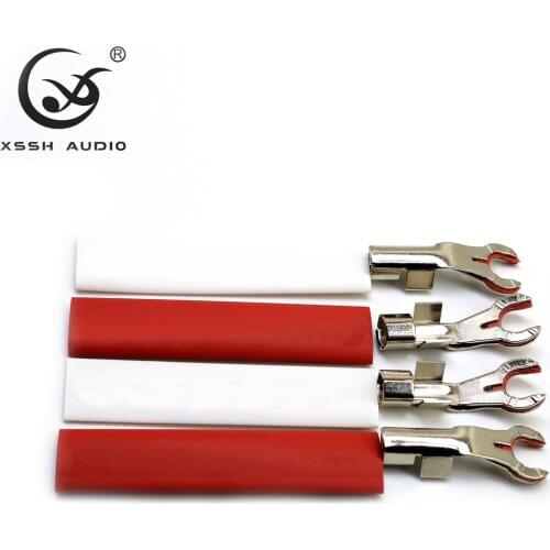 4pcs/8pcs/16pcs XSSH Copper Plating Rhodium Welding U Y Spade banana Plug Male Audio Plug Speaker Power Amplifier Connector Jack