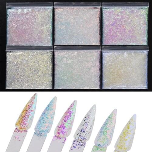 50G(6Colors)iridescence irregular glass-paper sequins,nail tips art tools Aurora manicure patch,nail broken cellophane*PD159