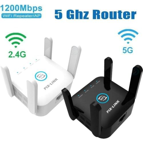 5Ghz Wireless WiFi Repeater 1200Mbps Router Wifi Booster 2.4G Wifi Long Range Extender 5G Wi-Fi Signal Amplifier Repeater Wifi