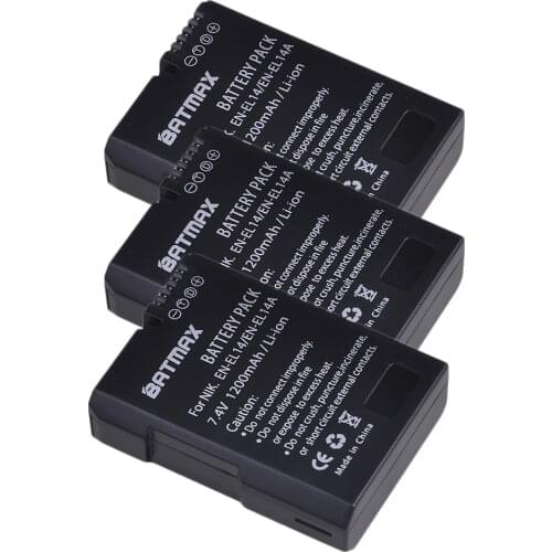 3Pcs EN-EL14 EN EL14a EL14 1200mAh Battery MH-24 bateria for Nikon P7000 P7100 D3100 D3200 D5100 D3300 D5200 D5300 P7200 P7800