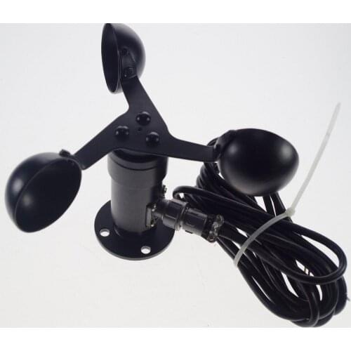 Aluminium Wind Speed Sensor 0-5V/4-20mA/RS485/Pulse Signal Output Anemometer Three Cups WIth 3 Meter Aviation Plug