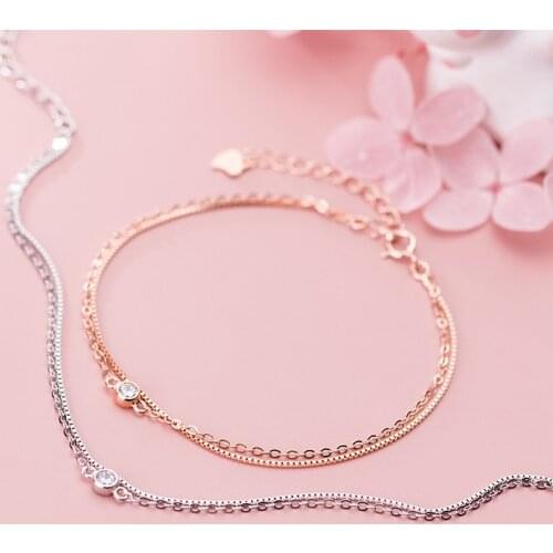 Colusiwei Genuine 925 Sterling Silver Geometric Square Sequins Chain Bracelet Female Fashion Silver 925 Jewelry Accessories