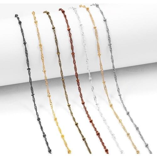 5m Copper Width 1.8mm Ball Interval Chain Extend Chain Necklace Bead Chain Anklet for DIY Jewelry Making Accessories Supplies