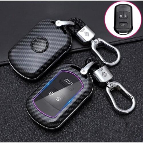 ABS Carbon Fiber Car Remote Key Case Cover For Chery Tiggo 3 5 Chery ARRIZO 3 7 E3 E5 Bonus 3 Buttons Smart Key Protection Shell