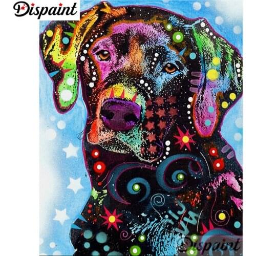 Dispaint Full Square/Round Drill 5D DIY Diamond Painting "Color dog scenery" Embroidery Cross Stitch 5D Home Decor A01021