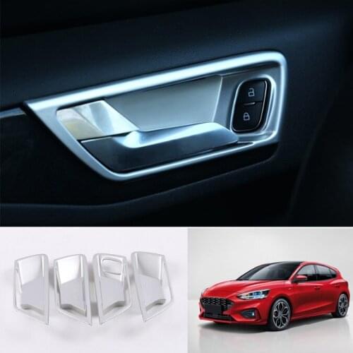 For Ford Focus 2019 2020 Side Door Interior Handle Bowls Frame Cover Trim Car Styling