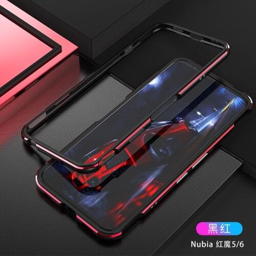 For ZTE nubia Red Magic 6, Luxury Ultra-Thin aluminum Bumper Case Border Hybrid Armor Screw