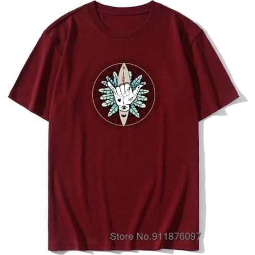 Adult Tops & Tees Hang Loose Boho Surfer Art Mens T Shirt Thanksgiving Day 100% Cotton Crew Neck Mens Top T-shirts Oversized