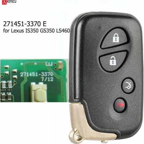 Keyecu Smart Remote Car Key FOB for Lexus IS250 IS350 GS350 LS460 ES350 2009 2010 2011 2012 FCC ID: HYQ14AAB, P/N: 271451-3370 E
