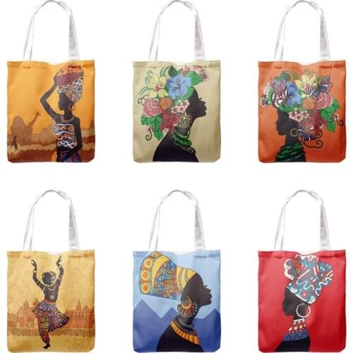 Classical Girl Printed Storage Bag Fashion Design Tote Bags Canvas Beach Bag Ladies Shoulder Bag Reusable Shopping Bag Borsa