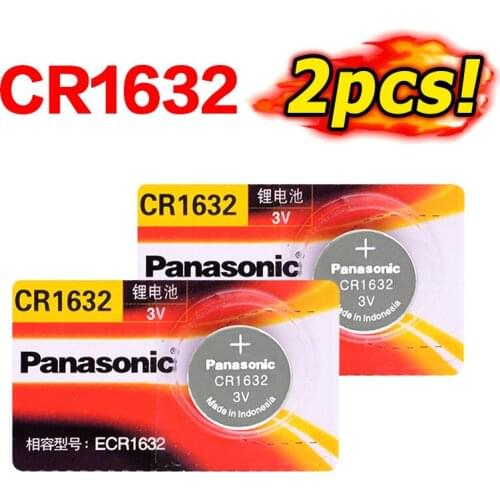 PANASONIC 2pc cr1632 3v BR1632 ECR1632 DL1632 KCR1632 LM1632 KL1632 button cell coin lithium batteries for watch car toy