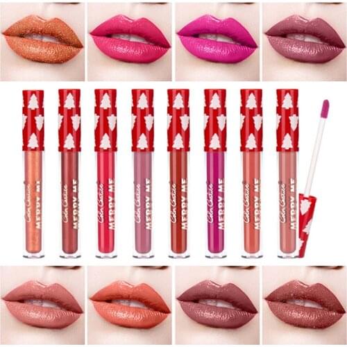 Color castle MERRY ME series matte lip gloss waterproof long lasting shimmer liquid lipstick diamond gold brown lip tint HF058