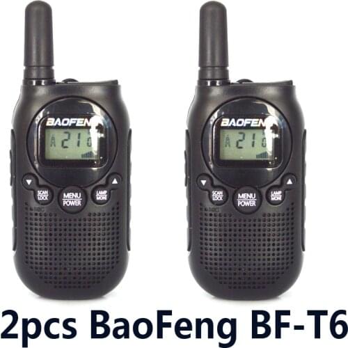 1or 2pcs/set Mini radio BF T6 Baofeng BF-T6 Walkie Talkie 16CH 3W Kids Radio Comunicador two way Children toys gift radio BFT6