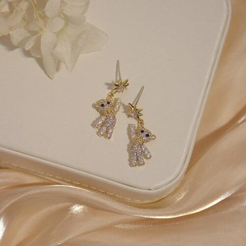 14k real gold plated fashion jewelery crystal exquisite earrings for woman holiday party elegant earring