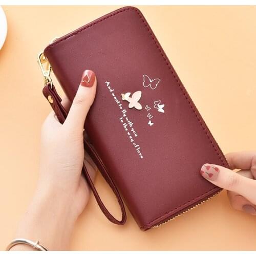 Fashion Long Wallet NEW MULTI card position hand bag butterfly printing wallet mobile phone bag