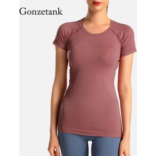 NEW Seamless Yoga Shirt Women Fitness Short Sleeve Workout Breathable Tops Gym Clothes Sportswear Running T-shirts