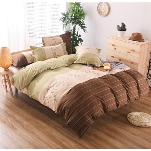 Simple Stripe Flower Quilt Cover Pure Color Lattice Texture Quilt Cover and Pillowcase Bedding Bed Duvet Quilt Cover Sets 2021