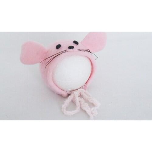 Handmade Knitted Infant Bonnet Newborn Wool Felted Hat For Photo Shoot Newborn Bonnet Photography Prop