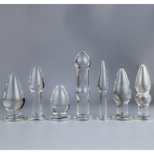 1 pcs 8 Models Glass Anal Butt Plug Anal Beads Crystal Dildo Adult Male Female Masturbation Products Sex Toys For Couple GS0237