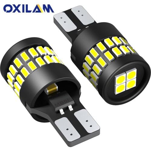 OXILAM 2Pcs Car W16W 921 LED Bulb заднего хода Canbus T15 Lamp 6500K White Backup Reverse Light For Ford Focus 2 3 1 Audi BMW VW