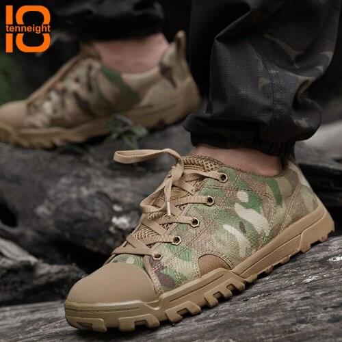 TENNEIGHT Outdoor tactical military mens shoes for training Hunting ultra-light sports shoes Breathable hiking climbing shoes