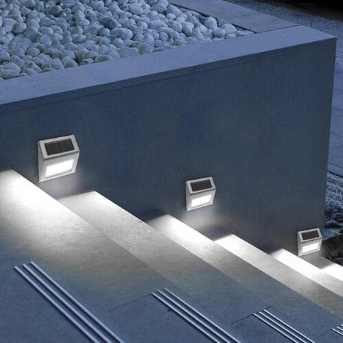 Solar Outdoor Light Control Bright Rechargable Staircase Lamp Garden Courtyard Small Night Light Waterproof Wall Light
