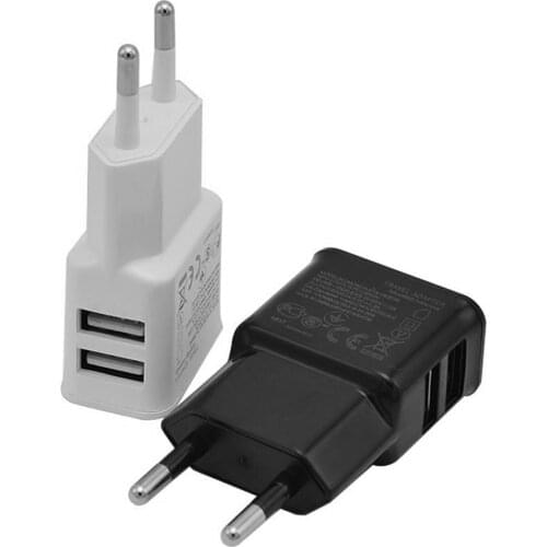 Universal Dual USB Charger 2A Travel EU Plug Adapter portable Wall charger Mobile Phone USB cable For iphone Samsung Xiaomi